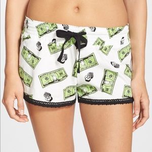 COZY ZOE PRINT IVORY LOUNGE SHORTS WITH MONEY 💵